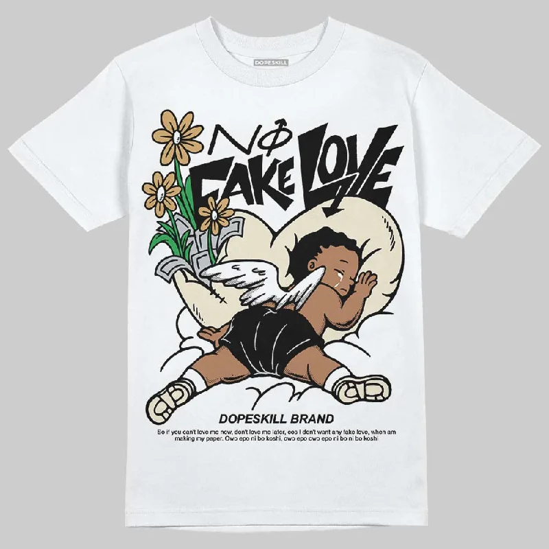 Modern Fit T-Shirt-Reverse Metallic 5s DopeSkill T-Shirt No Fake Love Graphic