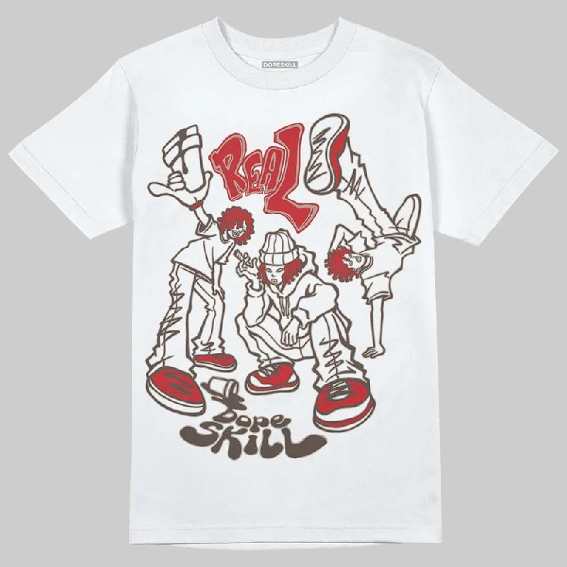 Artistic Graphic T-Shirt-Samba OG White Better Scarlet DopeSkill T-Shirt Real Y2K Players Graphic