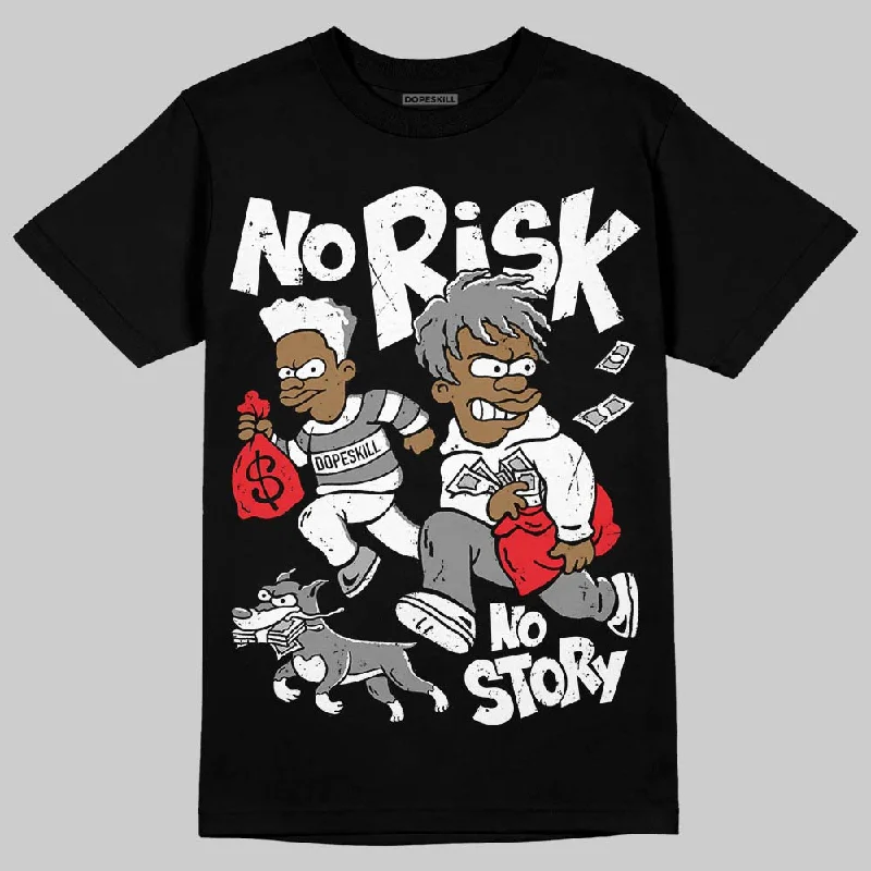 Monochrome T-Shirt-Rick Owens Black Leather Sneaker DopeSkill T-Shirt No Risk No Story Graphic