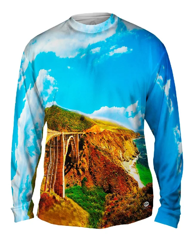 Mock Neck Long Sleeve-Ocean View By The Shore