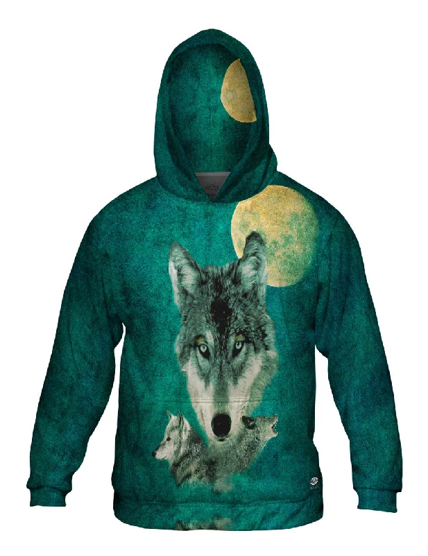 Button Up Hoodie-Tri Wolf