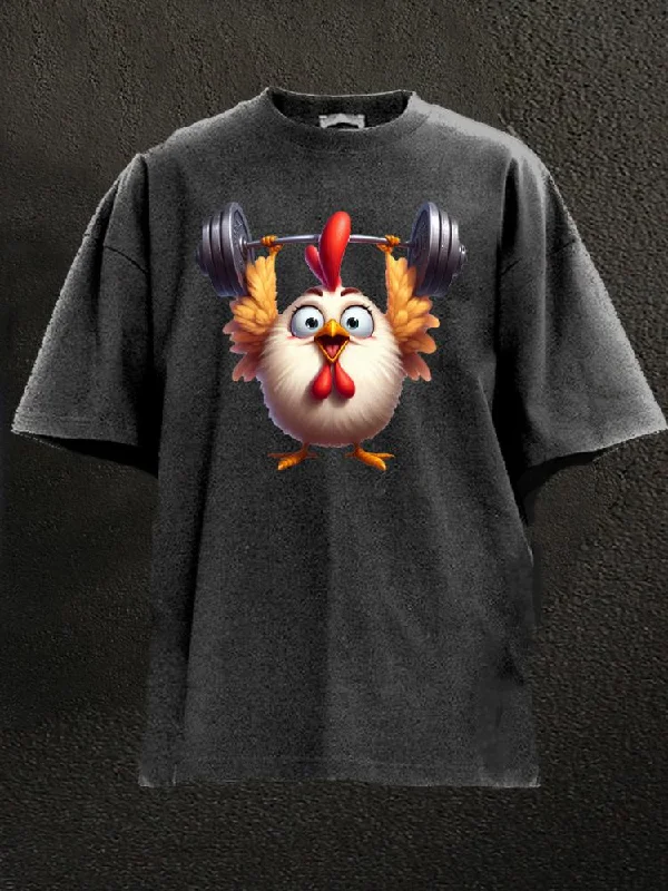 Outdoor T-Shirt-Eggbert Chicken Washed Gym Shirt