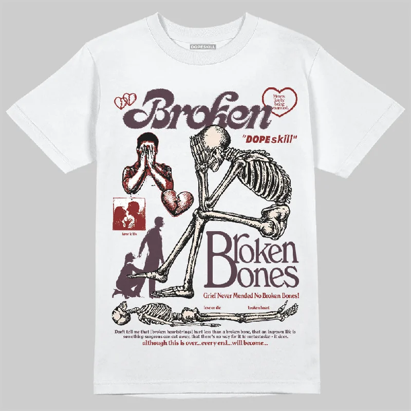 Luxury T-Shirt-Samba OG Maroon Gold Metallic DopeSkill T-Shirt Broken Bones Graphic