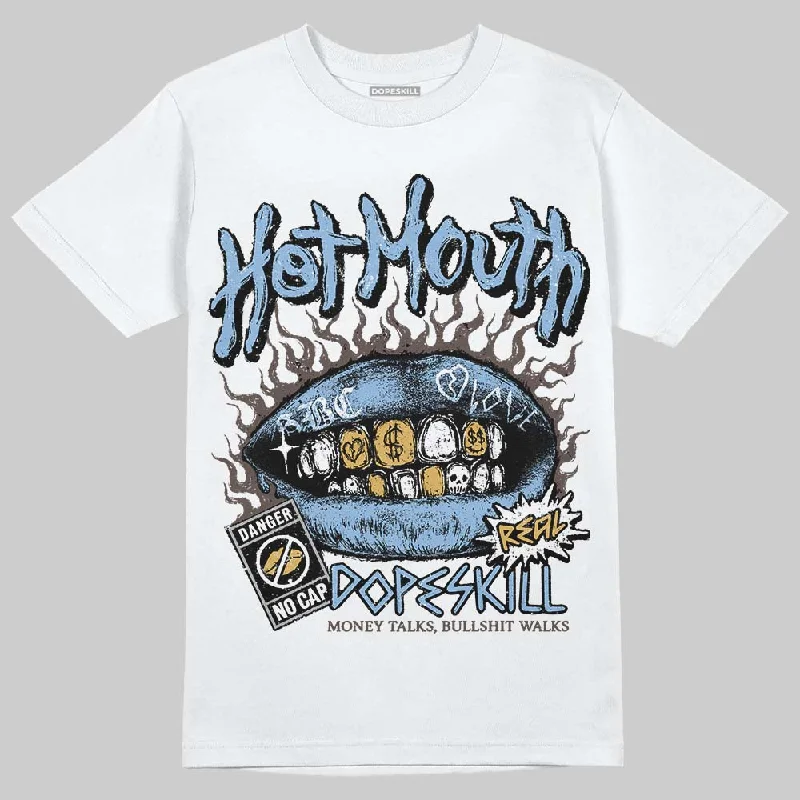 Funny T-Shirt-Handball Spezial Light Blue DopeSkill T-Shirt Hot Mouth Graphic