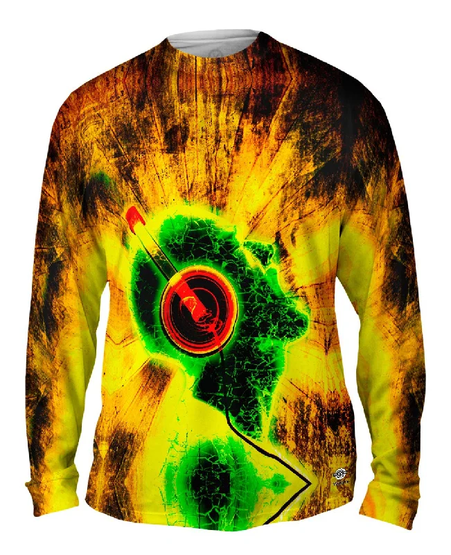 Techwear Long Sleeve-Edm Blazing Music Yellow