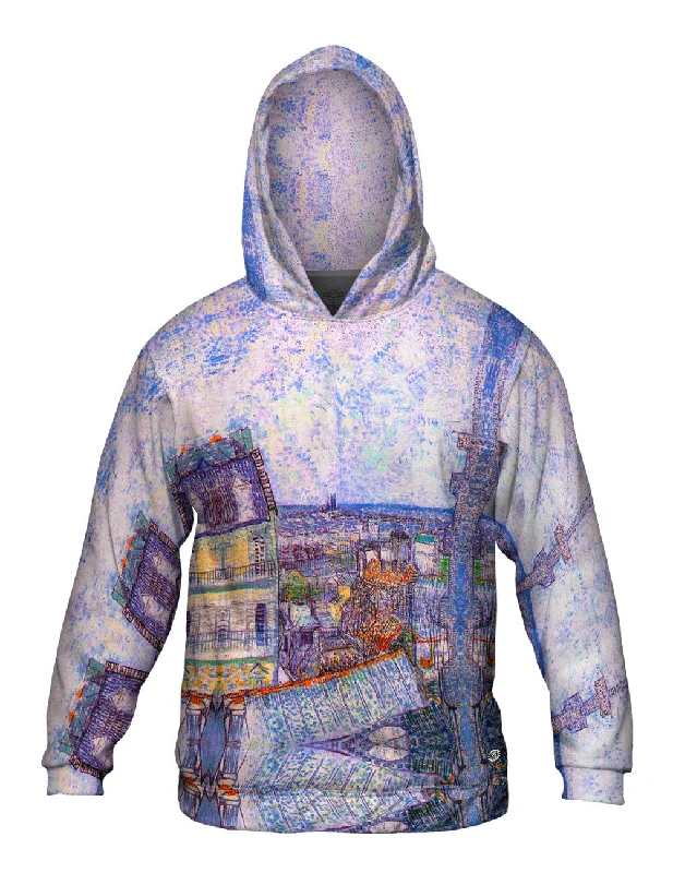 Grunge Hoodie-Vincent Van Gogh  - "View From Vincents Room In The Rue Lepic"