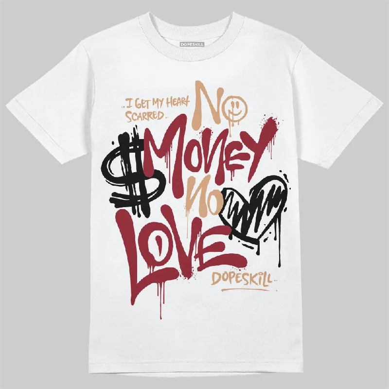 Camouflage T-Shirt-Samba OG Collegiate Burgundy DopeSkill T-Shirt No Money No Love Typo Graphic