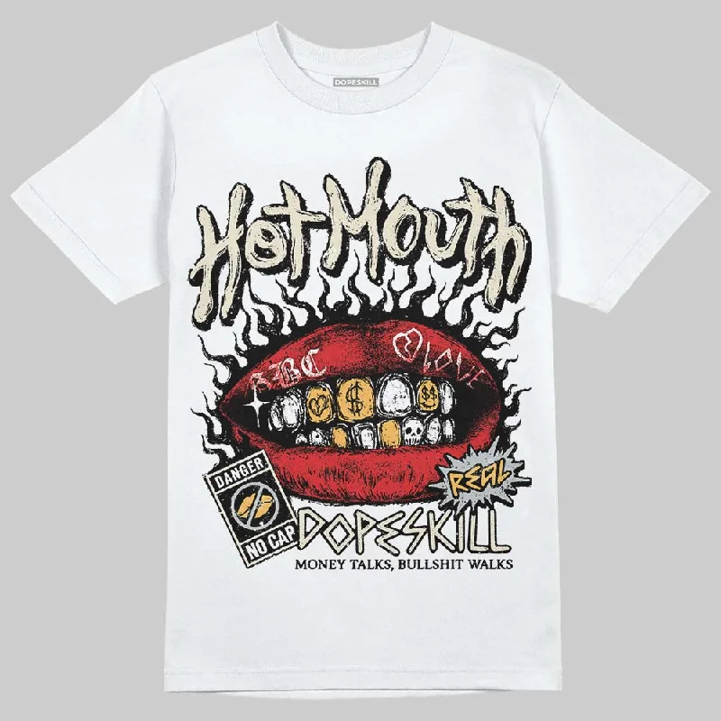 Lightweight T-Shirt-Reverse Metallic 5s DopeSkill T-Shirt Hot Mouth Graphic