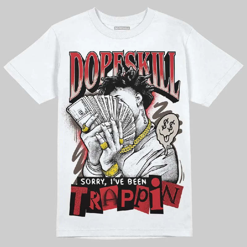 Cartoon T-Shirt-Samba OG White Better Scarlet DopeSkill T-Shirt Sorry I've Been Trappin Graphic