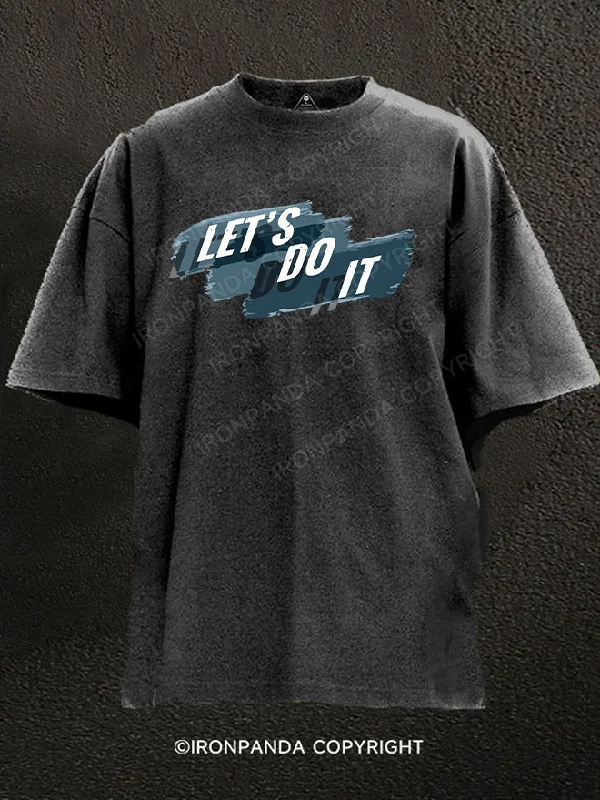 Heavyweight T-Shirt-let's do it Washed Gym Shirt