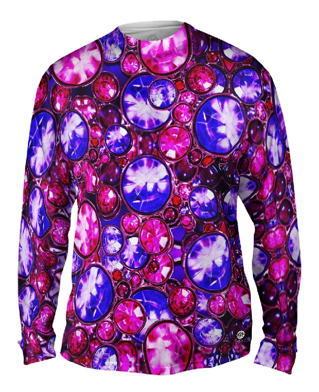 Mock Neck Long Sleeve-Iridiscent Gemstones