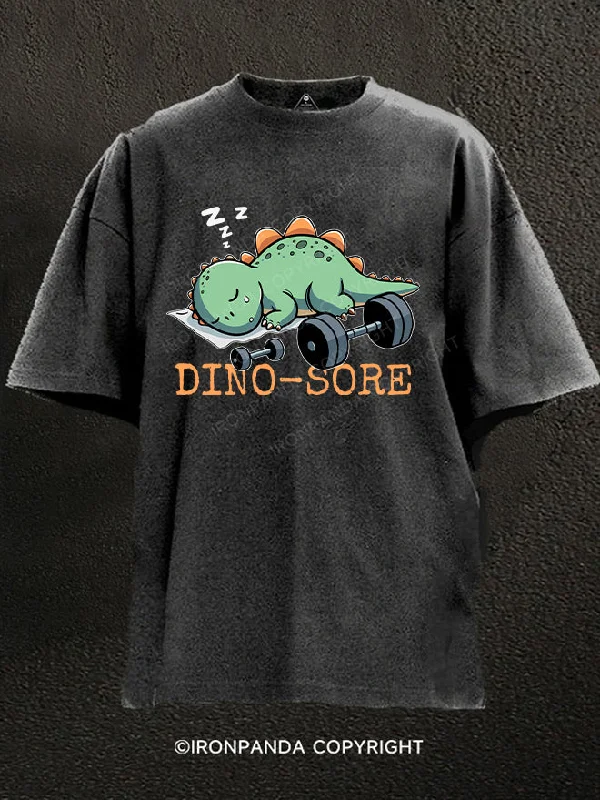 Tie Dye T-Shirt-Dino-Sore Washed Gym Shirt