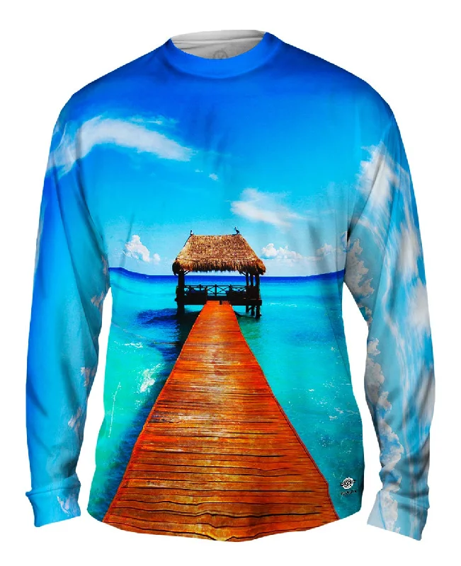 Edgy Long Sleeve-Blue Caribbean Sea