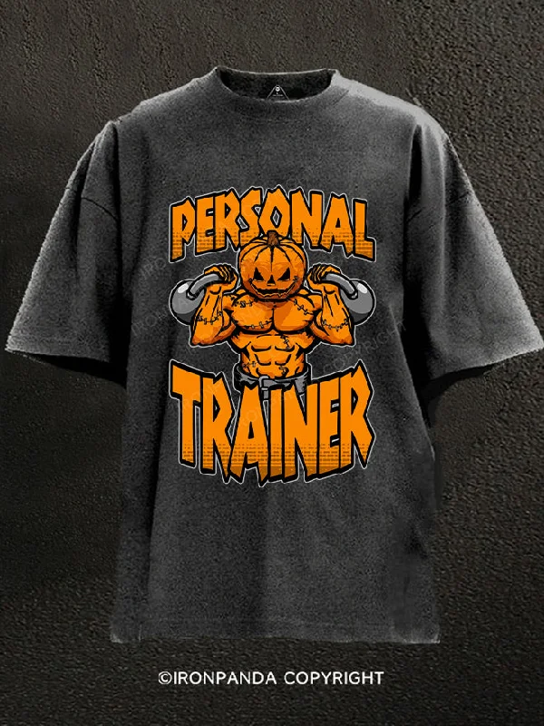 Skate T-Shirt-Personal Trainer Washed Gym Shirt