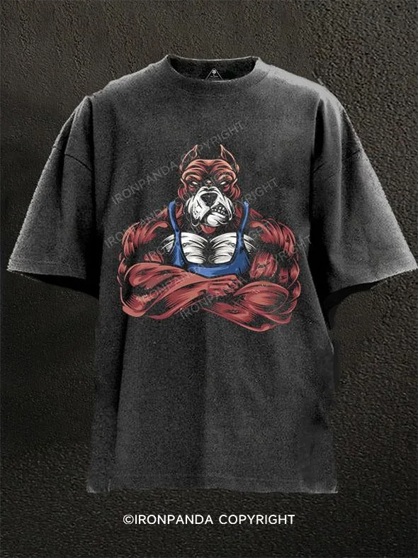 Music T-Shirt-gym Bulldog GYM Washed Gym Shirt