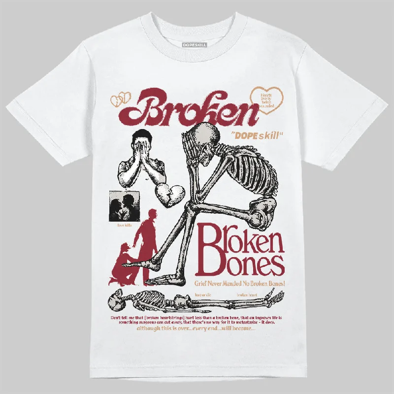 Casual Streetwear T-Shirt-Samba OG Collegiate Burgundy DopeSkill T-Shirt Broken Bones Graphic