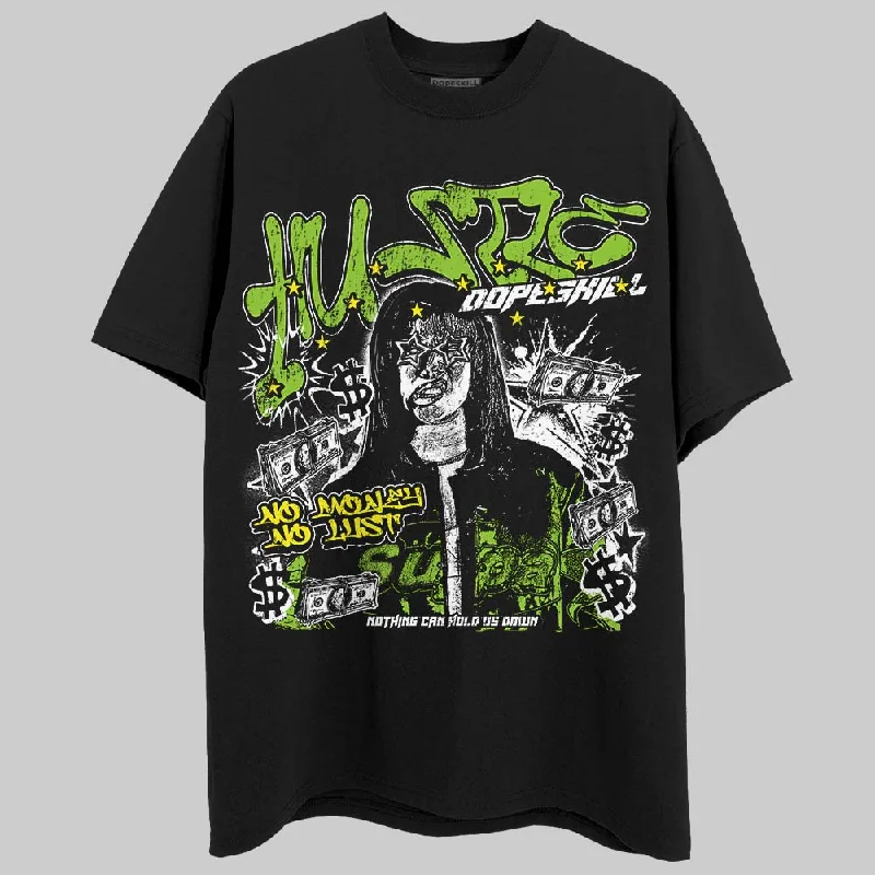 Bold Print T-Shirt-Neon Green Collection DopeSkill T-Shirt No Money No Lust Graphic