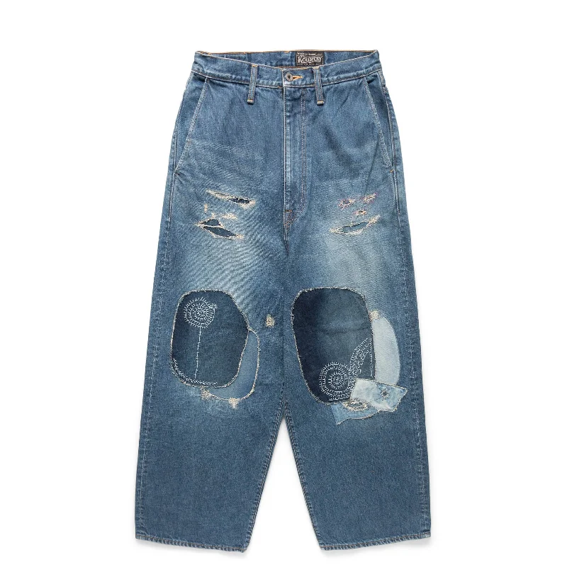 Travel Pants-14OZ DENIM PORT BAGGY PANTS (HIPPIE-CHAMPETRE REMAKE)