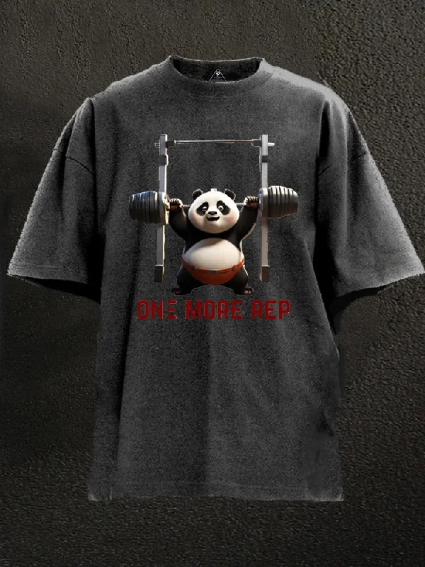 Floral T-Shirt-fitness panda doing one more rep Washed Gym Shirt