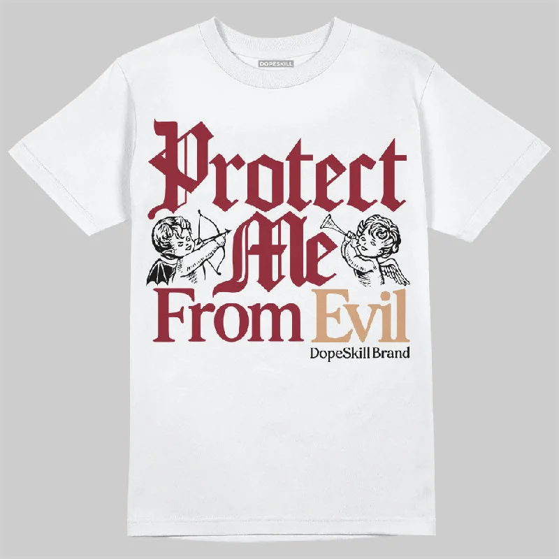 Fitted T-Shirt-Samba OG Collegiate Burgundy DopeSkill T-Shirt Protect Me From Evil Graphic