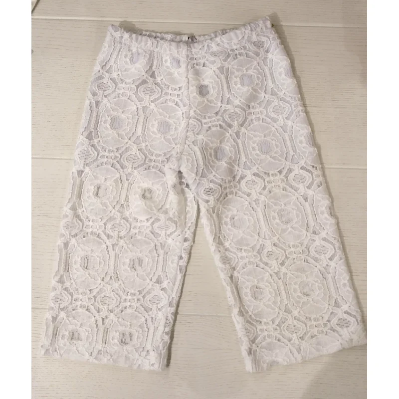 Denim Joggers-Tery Elle White Lace Pants