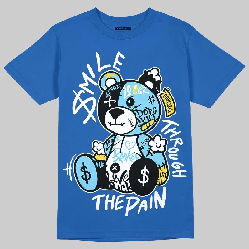 All Season T-Shirt-Foamposite One Dark Neon Royal DopeSkill Royal T-shirt Smile Through The Pain Graphic