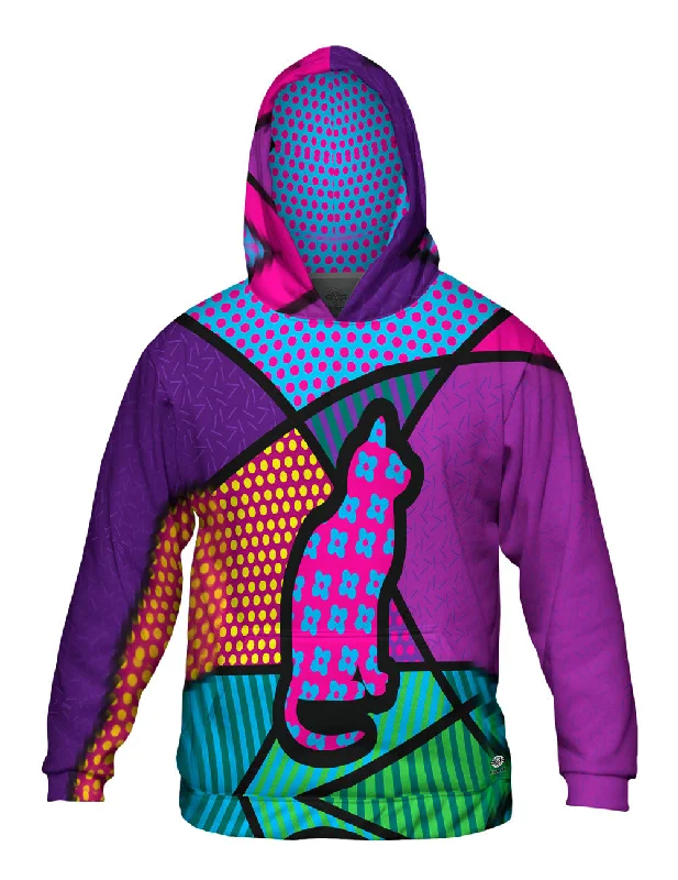 Functional Hoodie-Cat on Pink and Blue