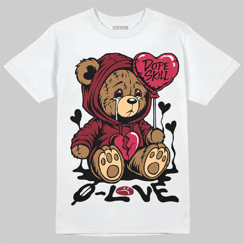 Urban Style T-Shirt-Samba OG Collegiate Burgundy DopeSkill T-Shirt Broken Bear Graphic