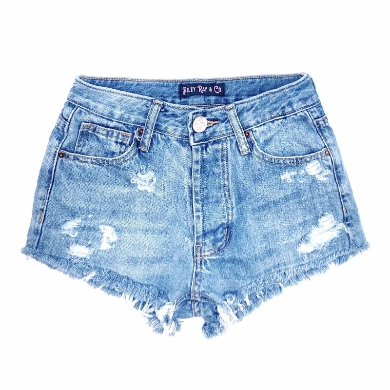 Stylish Shorts-Distressed High Waisted Denim Shorts  - The Bailey