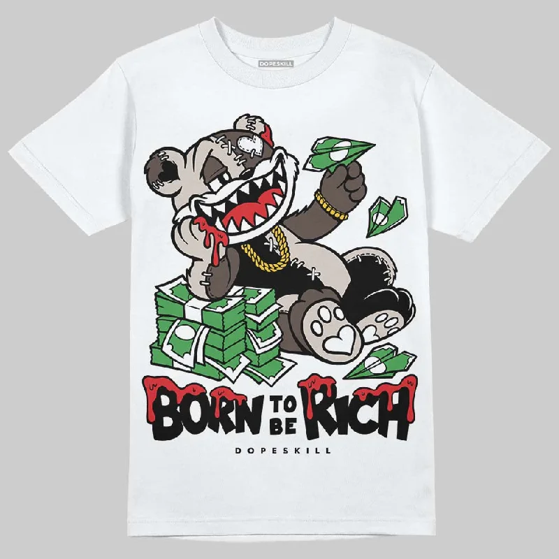 Casual T-Shirt-Samba OG White Black Clear Granite DopeSkill T-Shirt Born To Be Rich Graphic