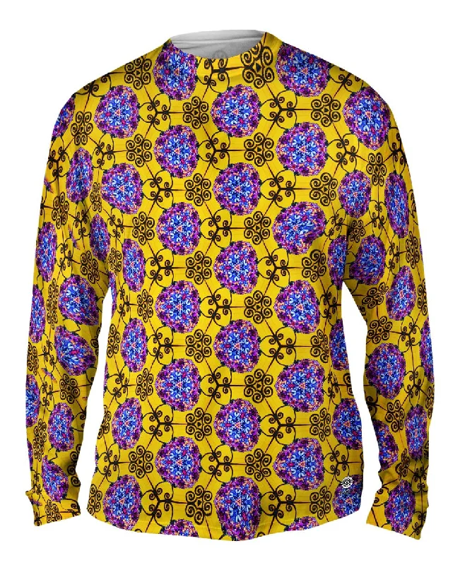 Monochrome Long Sleeve-Diamond Golden Gates Pattern