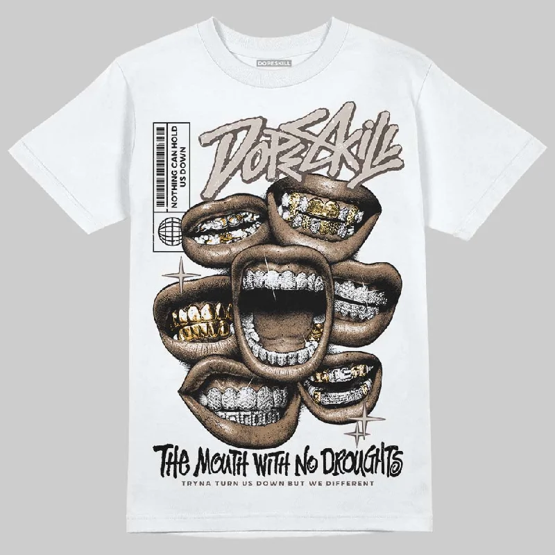 Lightweight Casual T-Shirt-Samba OG White Black Clear Granite DopeSkill T-Shirt The Mouth With No Droughts Graphic