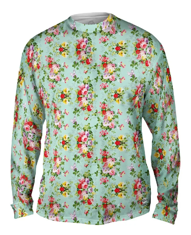 Trendy Long Sleeve-Summer Flowers Pattern