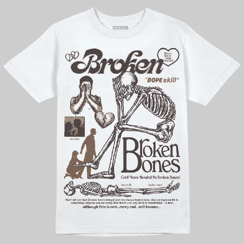 Comfortable T-Shirt-Baroque Brown 12s DopeSkill T-Shirt Broken Bones Graphic