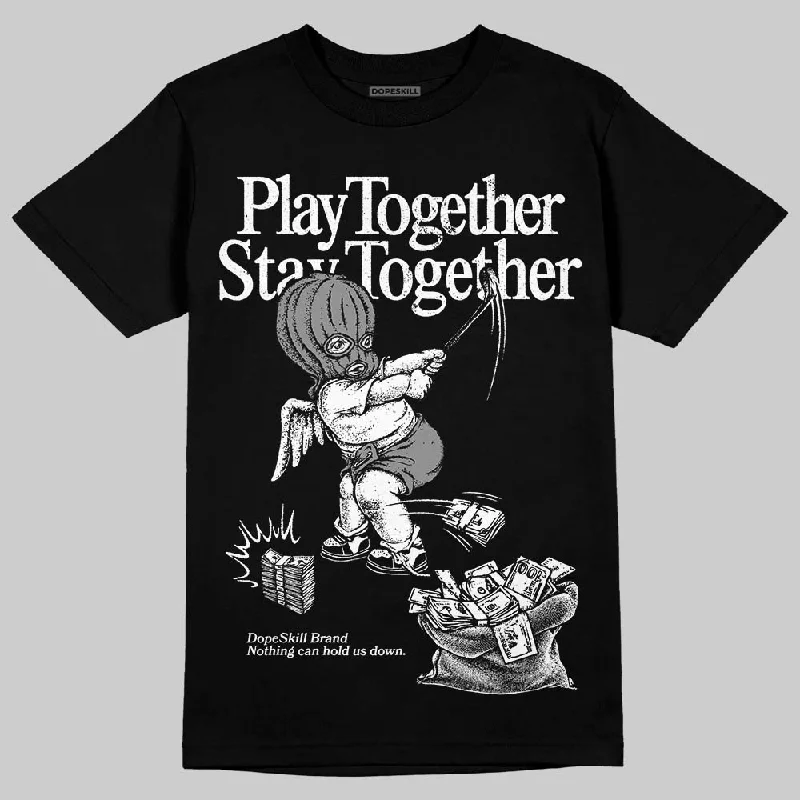 Streetwear T-Shirt-Rick Owens Black Leather Sneaker DopeSkill T-Shirt Play together, Stay together Graphic