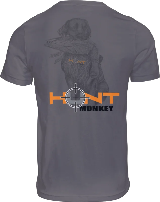 Bold Print T-Shirt-Hunt Monkey Duck Dog T-Shirt