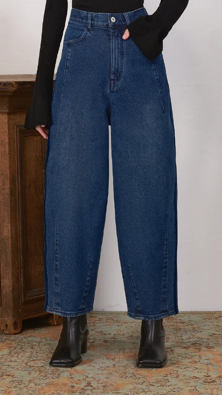 Beach Pants-Straight Cut Denim Pants