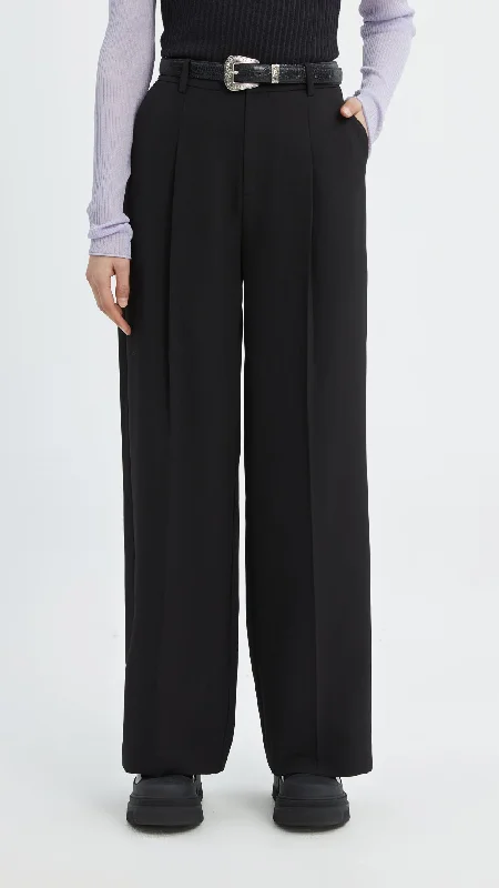 Jogging Pants-Wide Leg Tailored Pants