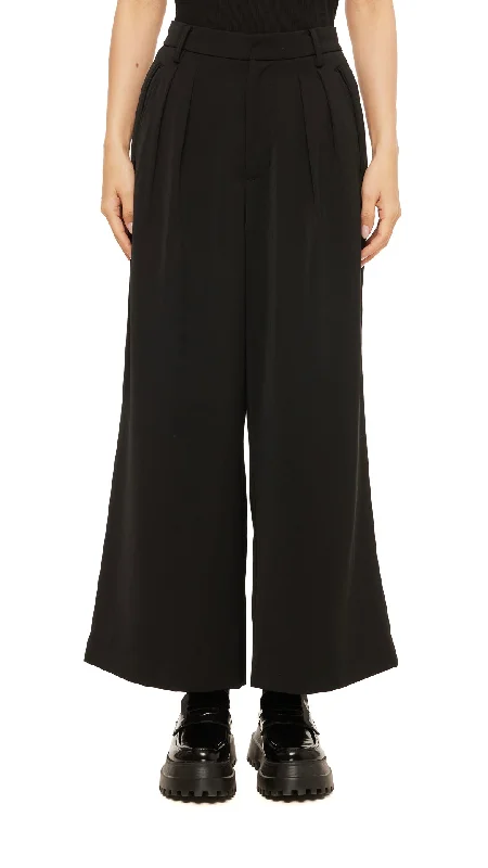 Team Pants-Trimmed Pocket Wide-Leg Pants