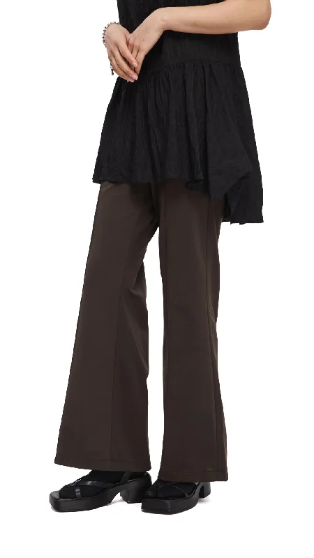 Faux Leather Pants-Bell-Bottom Pants