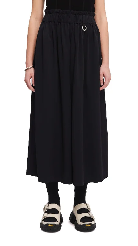 Stretch Fit Pants-Ruffle Wide-Leg Pants