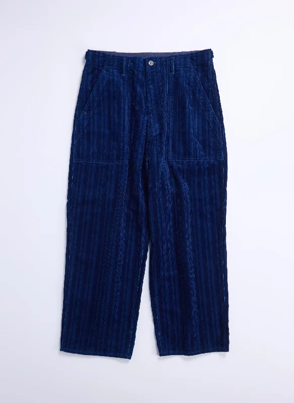 Corduroy Pants-Indigo Cotton Corduroy Baker Pants